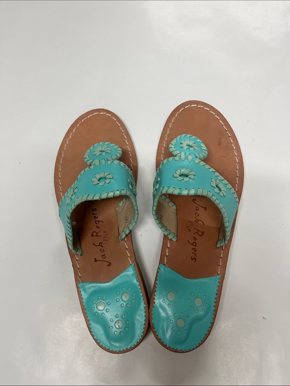 Authentic Jack Rogers Turquoise Leather Flats - Picture 5 of 5